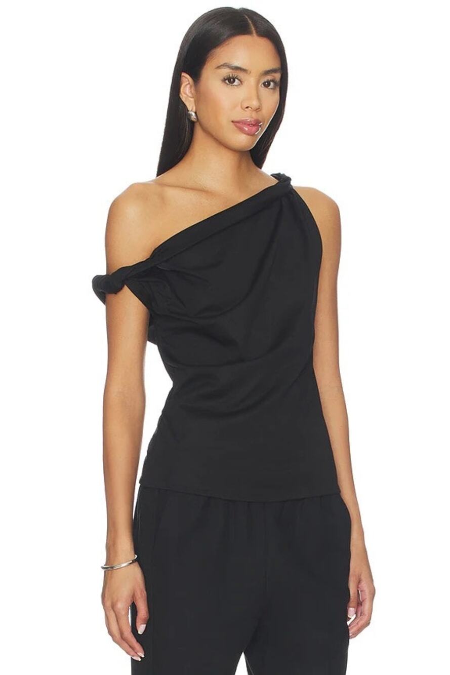 Róhe NWT Black Sculptural Asymmetric Twist Tank Top Size 36 EU 4 US